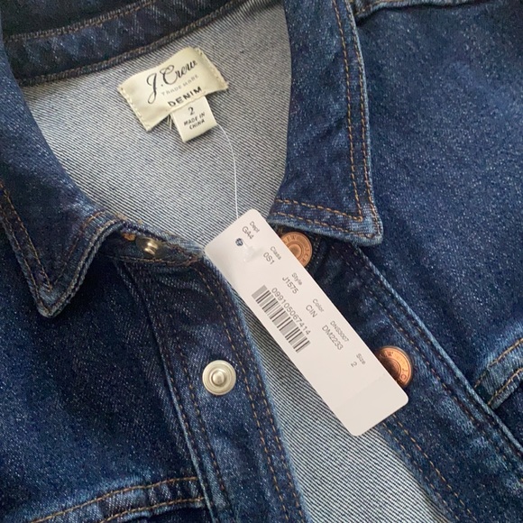 NWT J. Crew Sleeveless Denim Mini Dress Sz 2 - Picture 3 of 6